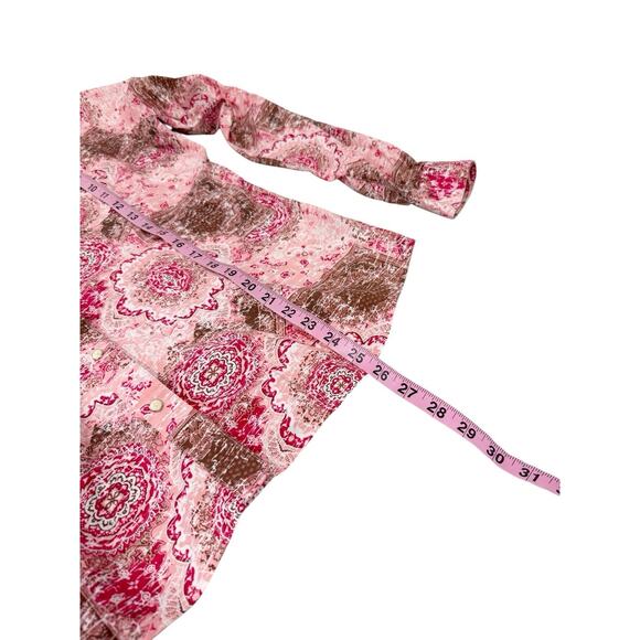 Rough Stock Panhandle Slim Western Pearl Snap Shirt Pink Womens XL - Picture 6 of 6